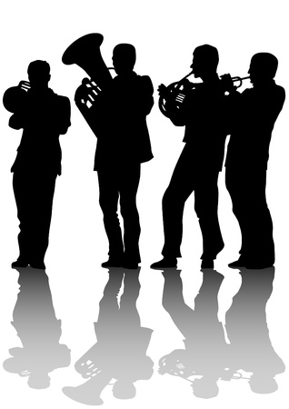 Vector drawing of old jazz orchestraのイラスト素材
