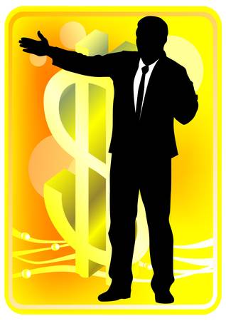 Vector graphic group of businessmen and dollarのイラスト素材