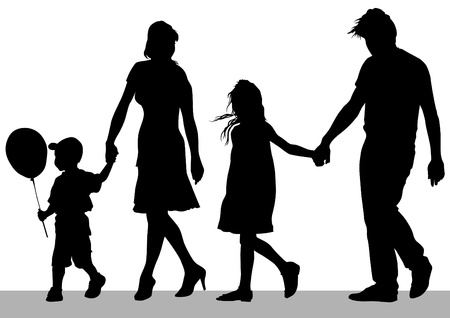 Vector drawing parents and childsのイラスト素材