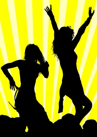 Vector drawing slim and beautiful girls in bikiniのイラスト素材