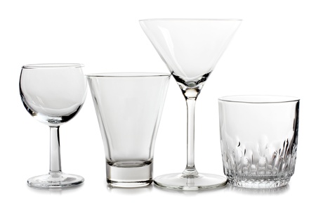 Color photograph of empty glasses beakerの写真素材