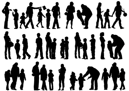 Vector drawing parents and childsのイラスト素材