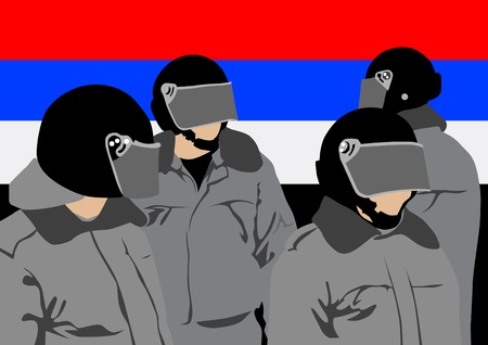 Vector image of police in form of protectiveのイラスト素材