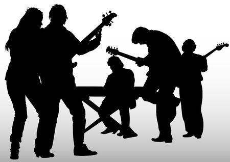 Vector image of musical rock groupのイラスト素材