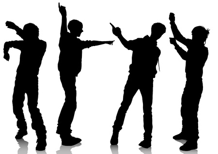 Vector drawing disco dancers boyのイラスト素材