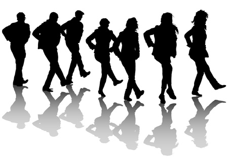 Vector drawing disco dancers boyのイラスト素材