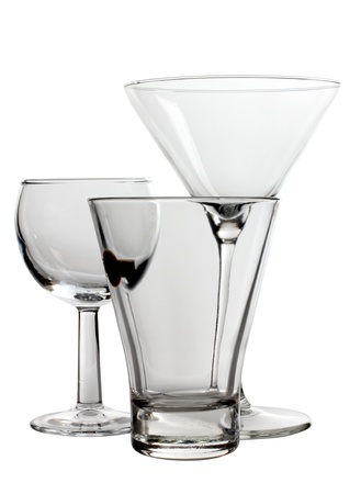 Color photograph of empty glasses beakerの写真素材