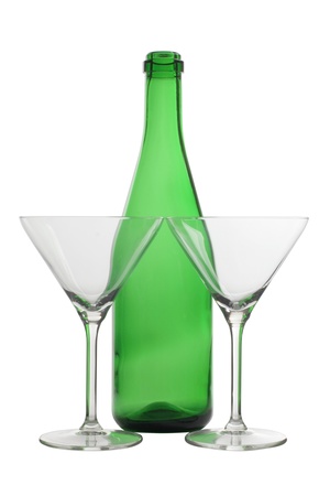 Color photograph of empty glasses beakerの写真素材