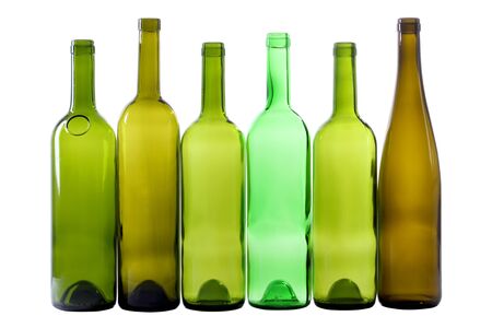 Color photo of a glass bottles with a white backgroundの写真素材