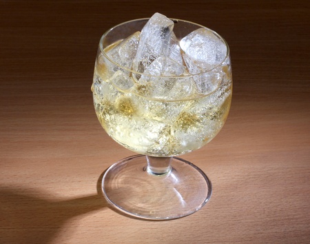 Color photograph of glasses of iceの写真素材