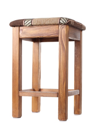 Color photo of an old wooden stoolの写真素材