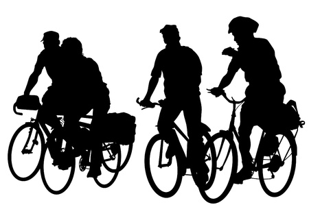  drawing silhouette of a people crowdのイラスト素材