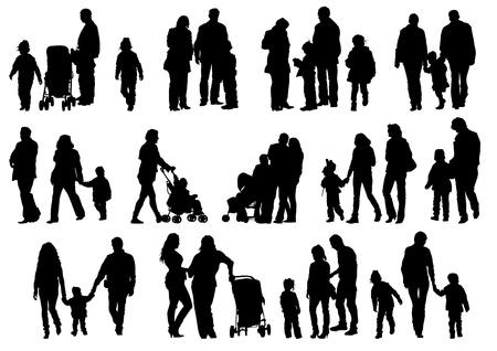 Drawing parents and kidsのイラスト素材