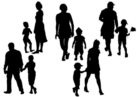 Vector drawing parents and childのイラスト素材