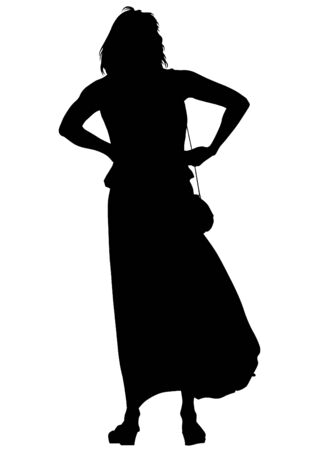 Vector drawing slim and beautiful girlsのイラスト素材