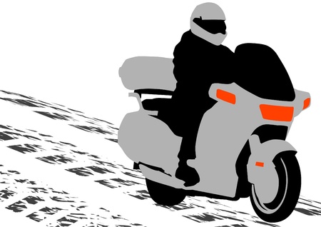 drawing a tourist motorcycleのイラスト素材
