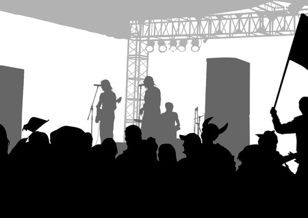 image of musical group and audienceのイラスト素材