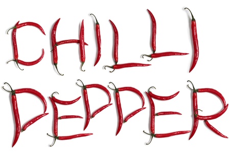 Color photo of letters out of peppersの写真素材