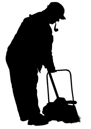 drawing of janitors in uniform with toolsのイラスト素材
