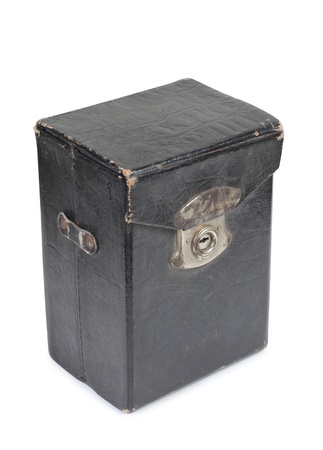 Color photo of an old wardrobe trunk for cameraの写真素材