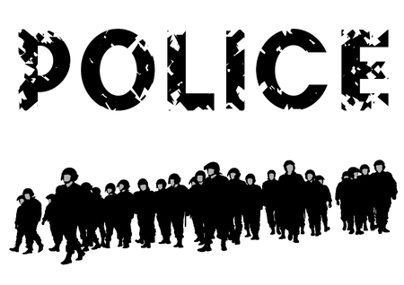 drawing of special police forceのイラスト素材