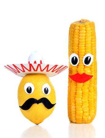 Mexican toy from lemon and cornの写真素材