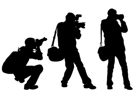 Journalist man with a cameraのイラスト素材