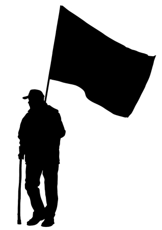 People of anarchia with large flagsのイラスト素材