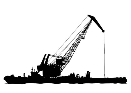 Silhouettes of see cranes on white backgroundのイラスト素材