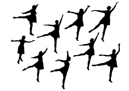 Ballerina in theatrical costume on a white backgroundのイラスト素材