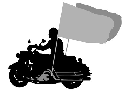 Motorcyclist in sportswear on white backgroundのイラスト素材