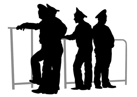 People of special police force on white backgroundのイラスト素材