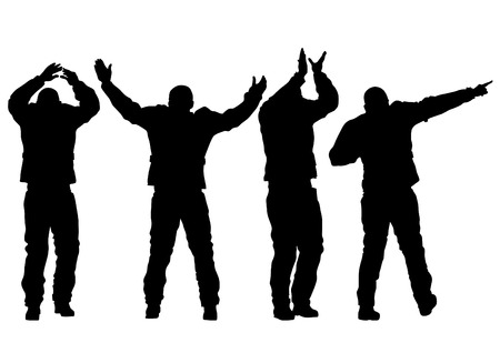Silhouette of athletic men on a white backgroundのイラスト素材