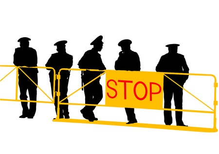 People of special police force on white backgroundのイラスト素材