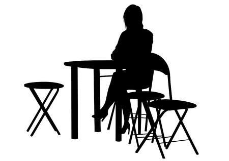 Couple of beauty women in suit on white backgroundのイラスト素材