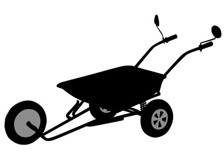 Wheelbarrow for transportation of cargoes on a white backgroundのイラスト素材