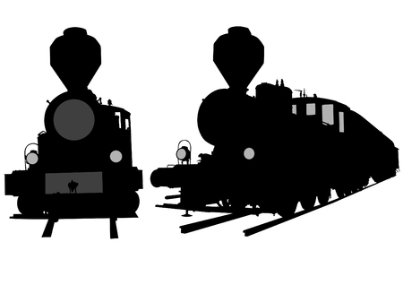 Great vintage steam locomotive on a white backgroundのイラスト素材
