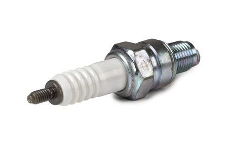 Spark plug for car on a white background
