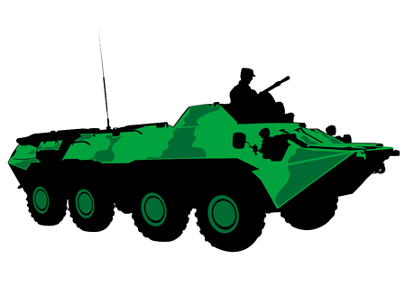 Armored car with gun on white backgroundのイラスト素材