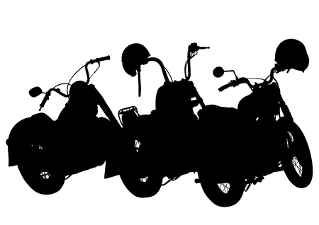 Man on big bike on white backgroundのイラスト素材