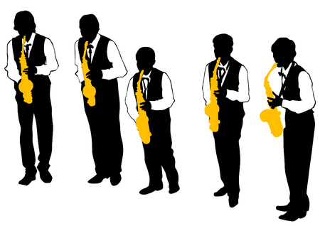 Concert of jazz music on white backgroundのイラスト素材