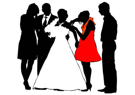 Couples people of wedding on white backgroundのイラスト素材