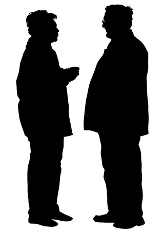 Elderly people with cane one white backgroundのイラスト素材