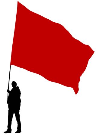 Group of people with flags on white backgroundのイラスト素材