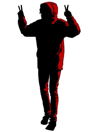 People of anarchia with molotov cocktail on white bacgroundのイラスト素材