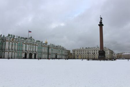 Ancient architecture of St. Petersburg in the winter timeのeditorial素材