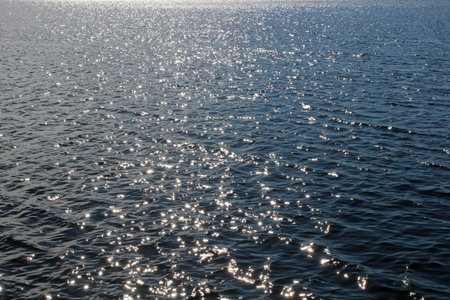 Shiny surface of the water in the sunlight
