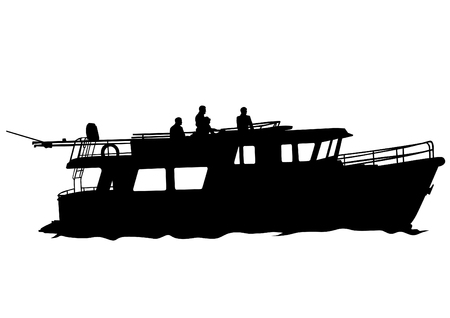 Big retro ship on white backgroundのイラスト素材