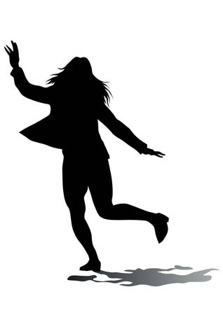 Young women in fitness classes on white backgroundのイラスト素材