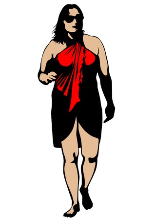 beautiful girl on a white backgroundのイラスト素材